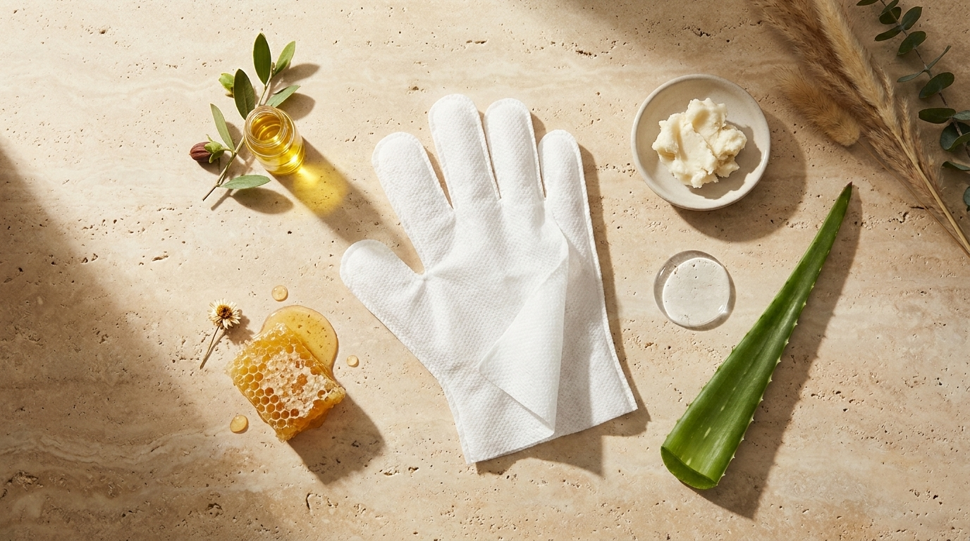 Ingredientes y materiales de los Guantes-Toallita Mimado & Co.